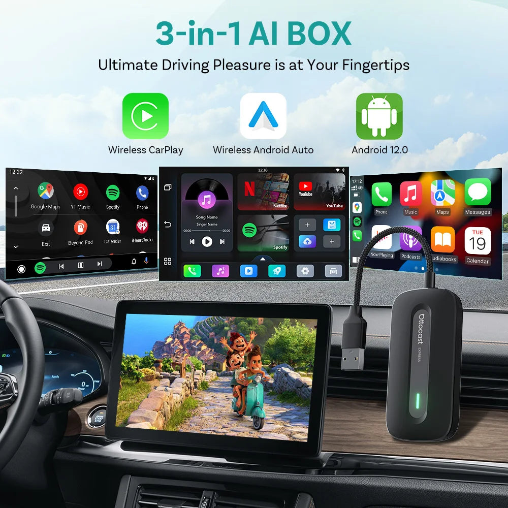 Smart CarPlay Box – Stream Netflix & YouTube in Your Car (Wireless Android Auto Adapter)