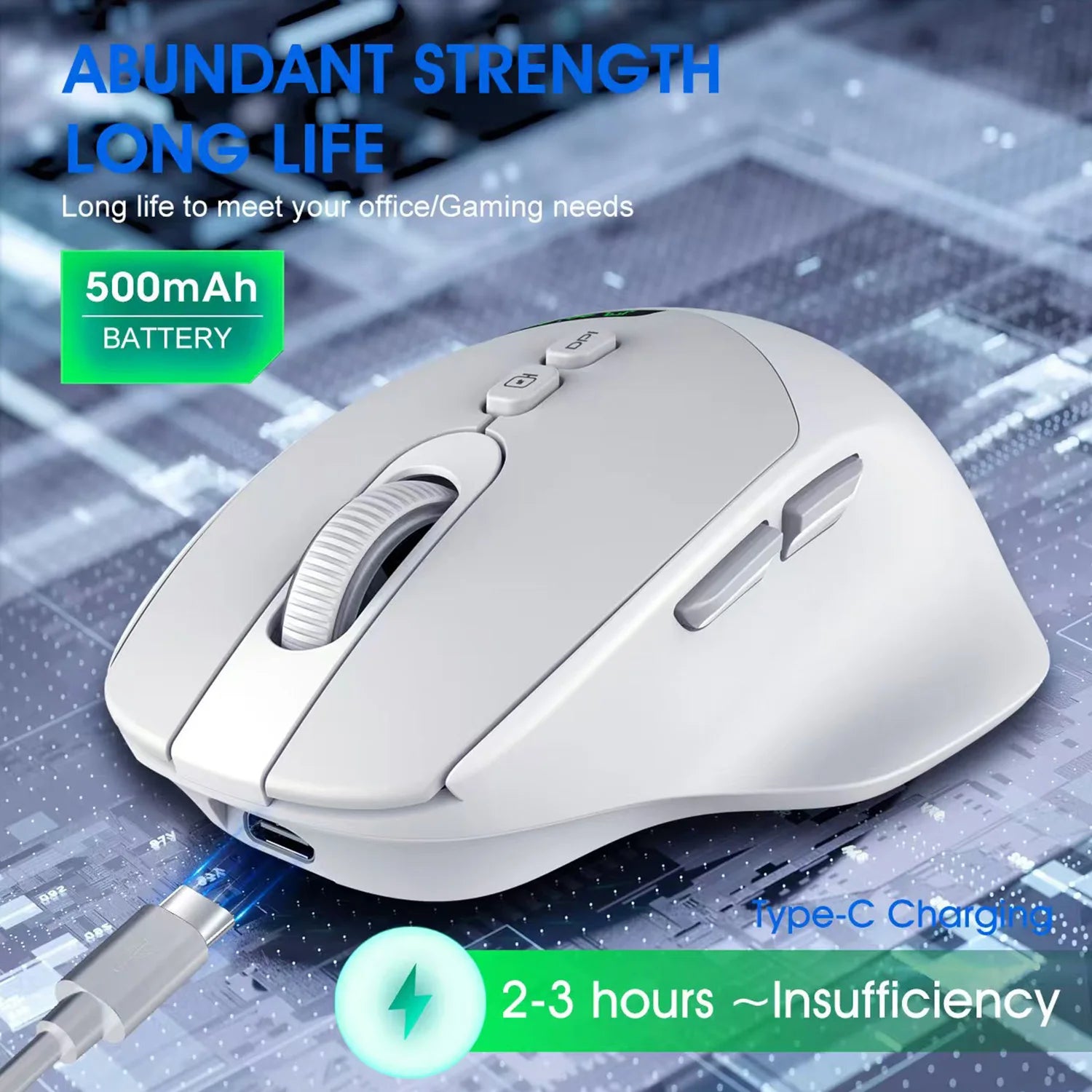 2026 Noiseless Dual Mode Wireless Mouse Bluetooth 2.4G Silent Click DPI Adjustable Battery Display Ergonomic Design for Office