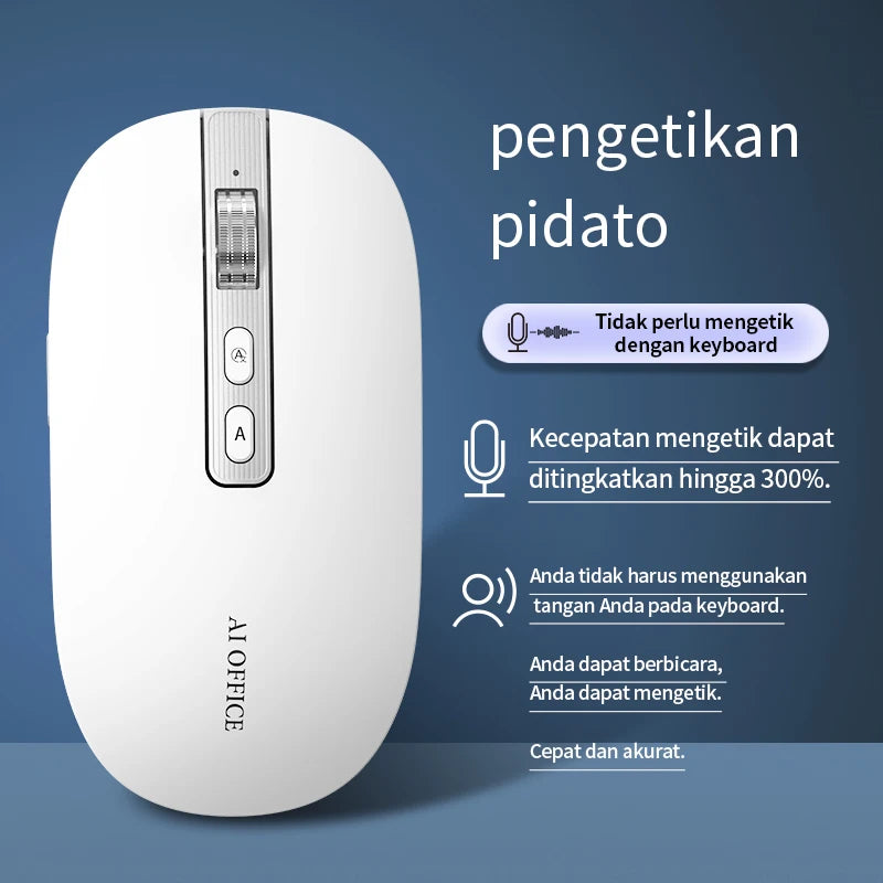 AI Mouse Rechargeable Wireless Mouse USB 2.4G/Bluetooth 1600 DPI with AI PPT AI Deepseek Chat-Gpt Feature for Windows Laptop