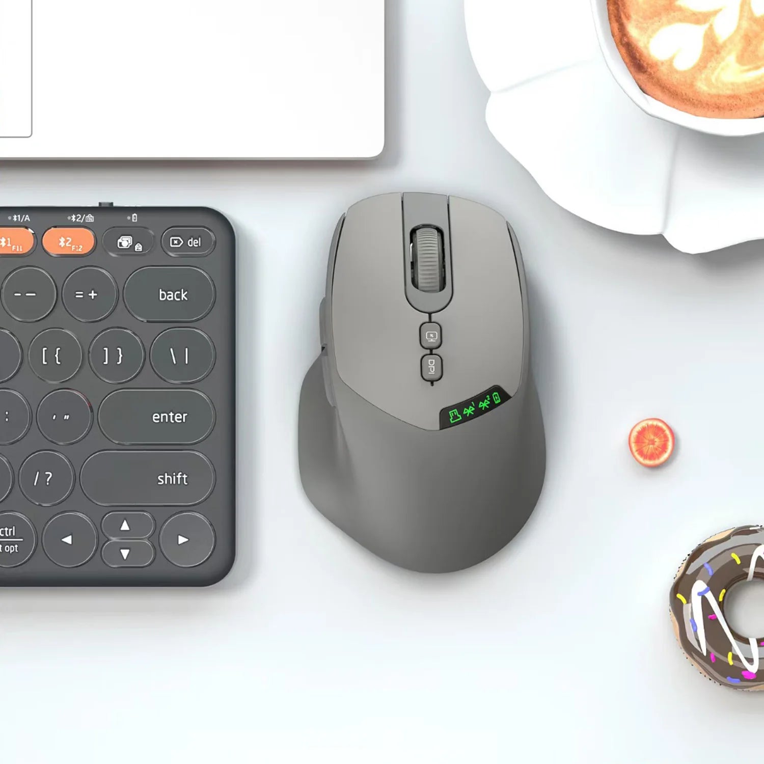 2026 Noiseless Dual Mode Wireless Mouse Bluetooth 2.4G Silent Click DPI Adjustable Battery Display Ergonomic Design for Office
